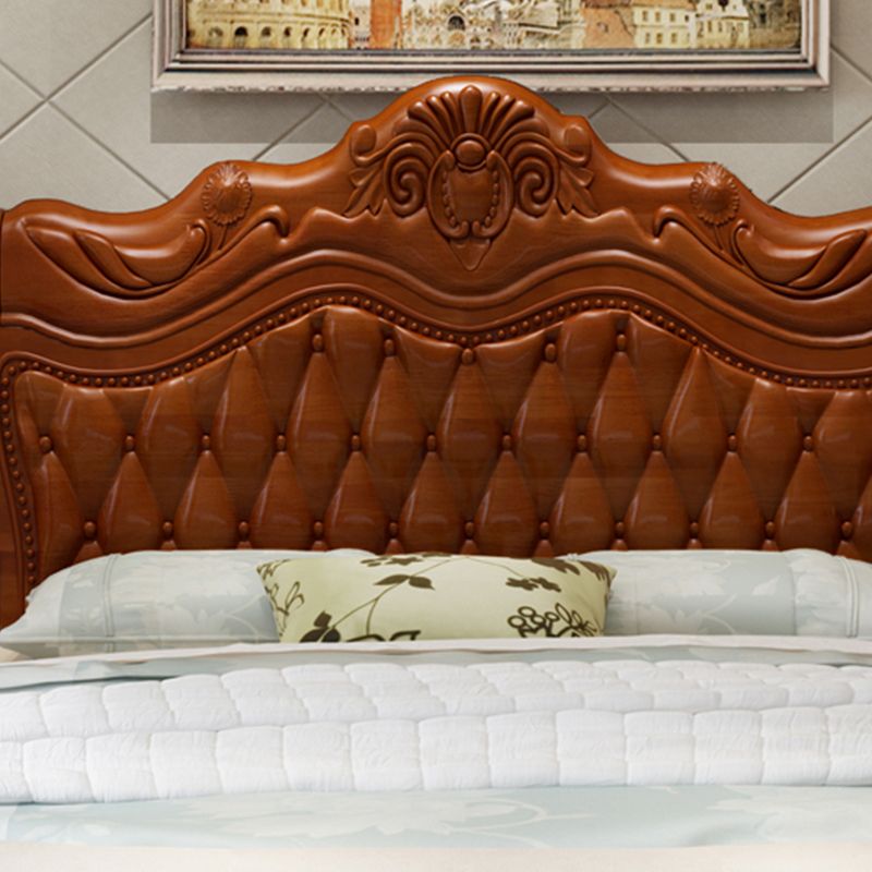 84.65 inch Wide Traditional Bed Rubberwood Bed Frame with Headboard Clearhalo 'Bedroom Furniture' 'Beds' 'furn' 'furn_beds' 'Furniture' 1200x1200_a57a42fa-55e9-4024-90f6-0ee487a4dc7c