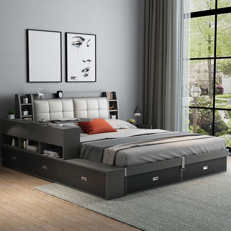 Testa tampone imbottita letto standard con legno grigio di conservazione 38,58 "di altezza
