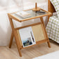 Rustic Abstract Side Table Rectangular Rattan Sofa Side Accent Table