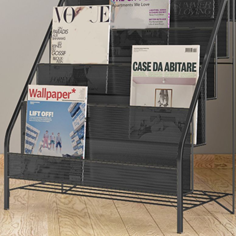 Estantería de estantería estándar de biblioteca contemporánea con estantes