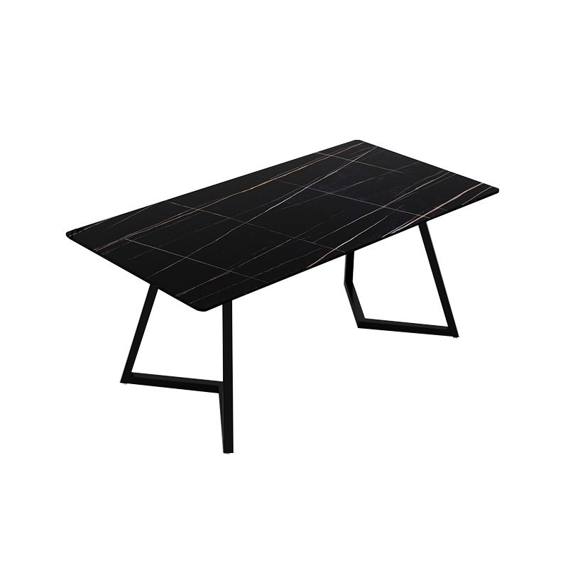 Contemporary Office Desk Antique Finish Rectangular Computer Desk with Metal Legs Clearhalo 'furn' 'furn_office_desk' 'Furniture' 'Office Desks' 'Office Furniture' 'office_desk' 1200x1200_a57edc8c-a5e1-47c4-997b-5a065c76e348