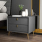 Mesa de acento de cuero Nightsand Modern Bedside Gabinet con cajones