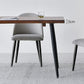 Black Iron Tripod Base Dining Table Modern Industrial Solid Wood Top Table