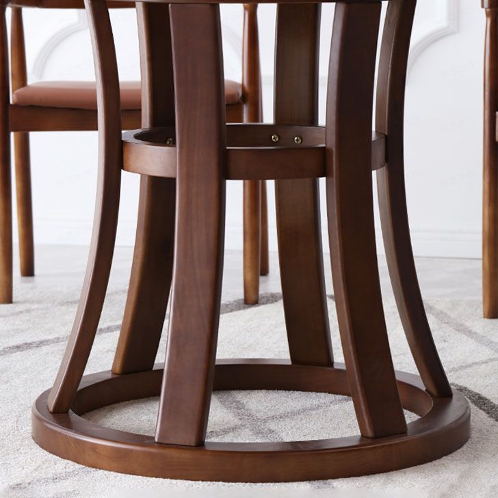 Solid Wood Pedestal Table Convertible Dining Table for Kitchen Clearhalo 'Dining Tables & Seating' 'Dining Tables' 'dining_table' 'furn' 'furn_dining_table' 'Furniture' 'Kitchen & Dining Furniture' 1200x1200_a580e905-02b5-4792-8b14-b89db7854ec6