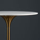 Modern Round Dining Table Faux Marble Tabletop for 2 Persons