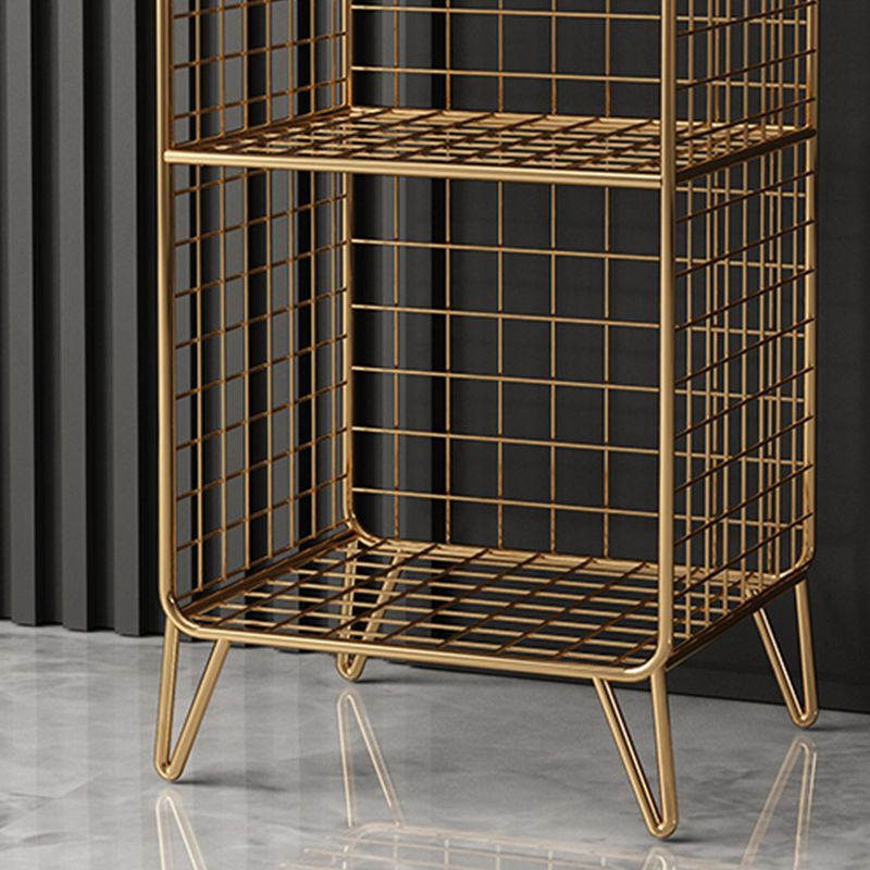 Manota moderno in metallo in metallo scaffale di stoccaggio aperto incluso tavolo da notte di ferro con gambe