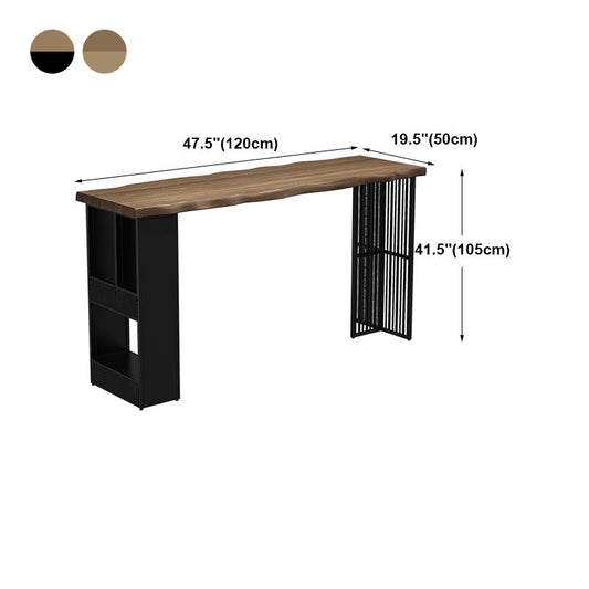 Solid Wood Pub Table with Rectangle Table Top Double Pedestal Table - 41.3" H Clearhalo 'Bar Furniture' 'Bar Tables' 'bar_tables' 'furn' 'furn_bar_tables' 'Furniture' 'furniture_bar_tables' 'Kitchen & Dining Furniture' 1200x1200_a583f4af-2a6f-4ece-bd44-2cdefdb05423