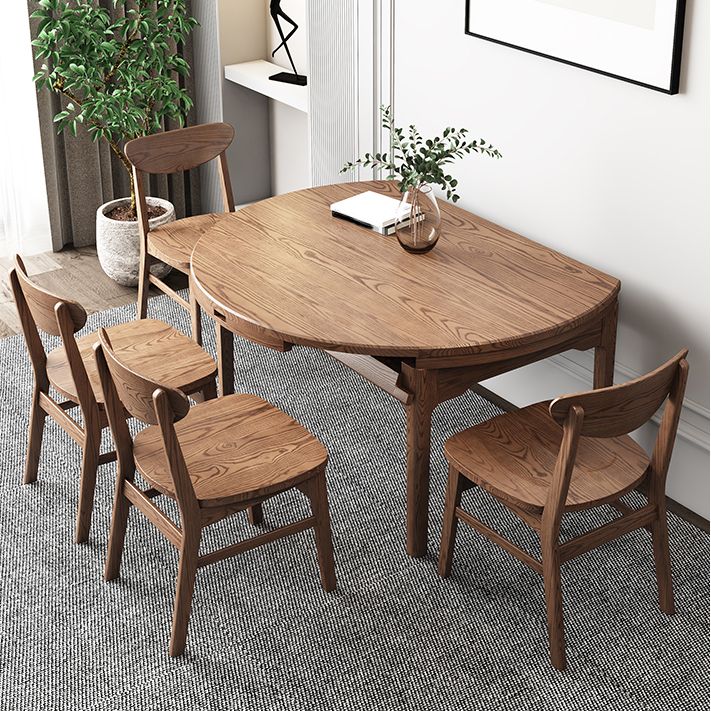 Extendable Ash Wood Dining Table for Restaurant Modern Brown Round Table with 4 Legs Clearhalo ' dining_table' 'Dining Tables & Seating' 'Dining Tables' 'furn' 'furn_dining_table' 'Furniture' 'furniture_dining_table' 'Kitchen & Dining Furniture' 'kitchen&dining_furn' 'kitchen' 'kitchen_dining_table' 1200x1200_a5842217-fa50-44f6-87b6-4d19a20f87fc