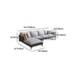 Faux Leather Sofa & Chaise Modern Flared Arm Sofa in Light Grey