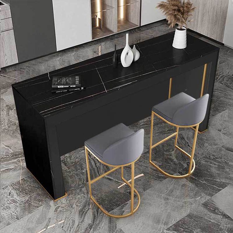 Modern Sintered Stone Bistro Table Rectangle Bar Table with Wooden Base Clearhalo 'Bar Furniture' 'Bar Tables' 'bar_tables' 'furn' 'furn_bar_tables' 'Furniture' 'Kitchen & Dining Furniture' 1200x1200_a584b539-857f-47a1-8aa3-34f713fc91b6