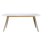 Glam Style Faux Marble Table Dining Rectangle Table with Metal Legs for Home Use Clearhalo 'Dining Tables & Seating' 'Dining Tables' 'dining_table' 'furn' 'furn_dining_table' 'Furniture' 'Kitchen & Dining Furniture' 1200x1200_a586a39d-622f-4c2a-8e3e-d99060396548