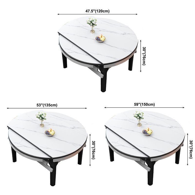 Extendable Sintered Stone Round Table Modern Dining Table with Wooden 4 Legs Clearhalo ' dining_table' 'Dining Tables & Seating' 'Dining Tables' 'furn' 'furn_dining_table' 'Furniture' 'furniture_dining_table' 'Kitchen & Dining Furniture' 'kitchen&dining_furn' 'kitchen' 'kitchen_dining_table' 1200x1200_a5871086-0b20-4579-b0bc-1f5cc0b9b94a