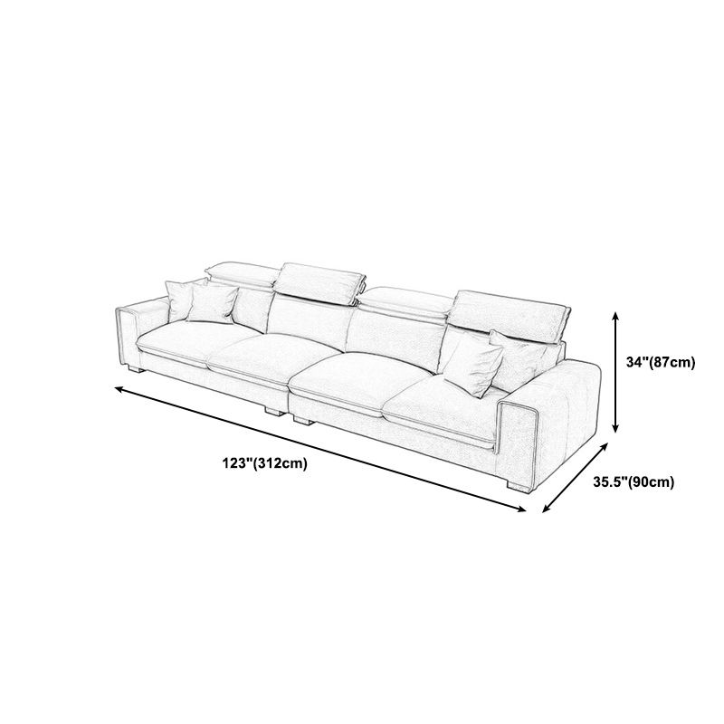 Ultra-Modern Sewn Pillow Back Square Arm Sofa with Slipcovered for Living Room Clearhalo 'furn' 'furn_sectionals' 'Furniture' 'furniture_sectionals' 'Living Room Furniture' 'Sectionals' 1200x1200_a587f140-1eca-4dfa-818f-542dcfb60dd5