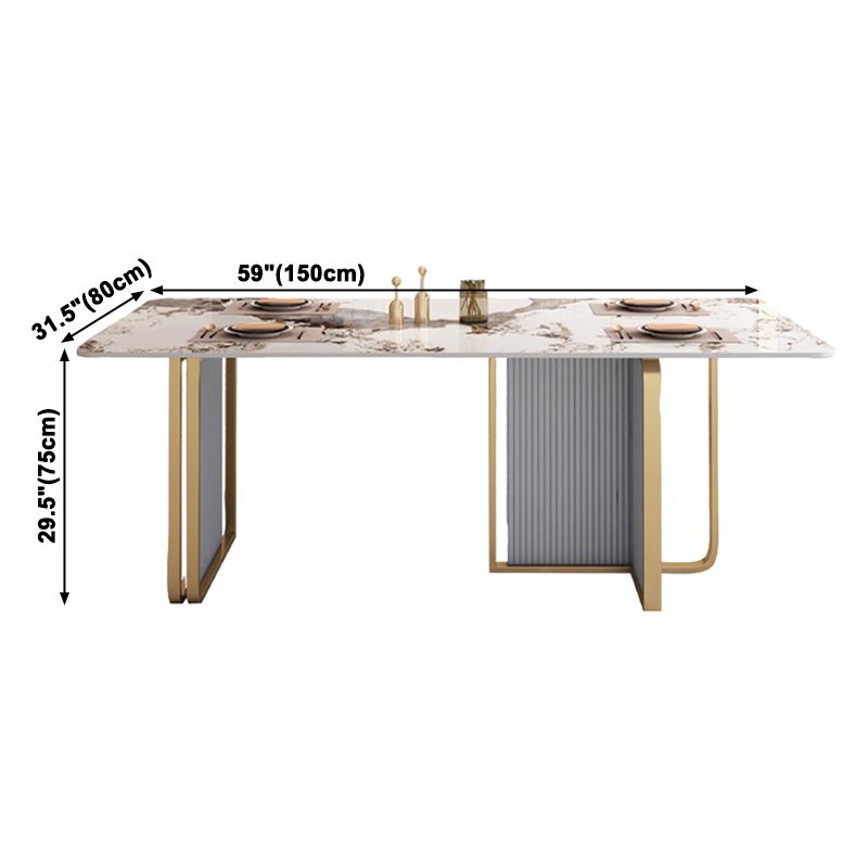 Sintered Stone Top Dining Table in White Modern Kitchen Table with Double Pedestal Clearhalo ' dining_table' 'Dining Tables & Seating' 'Dining Tables' 'furn' 'furn_dining_table' 'Furniture' 'furniture_dining_table' 'Kitchen & Dining Furniture' 'kitchen&dining_furn' 'kitchen' 'kitchen_dining_table' 1200x1200_a588022c-93d7-446a-8763-456ac91f88ab