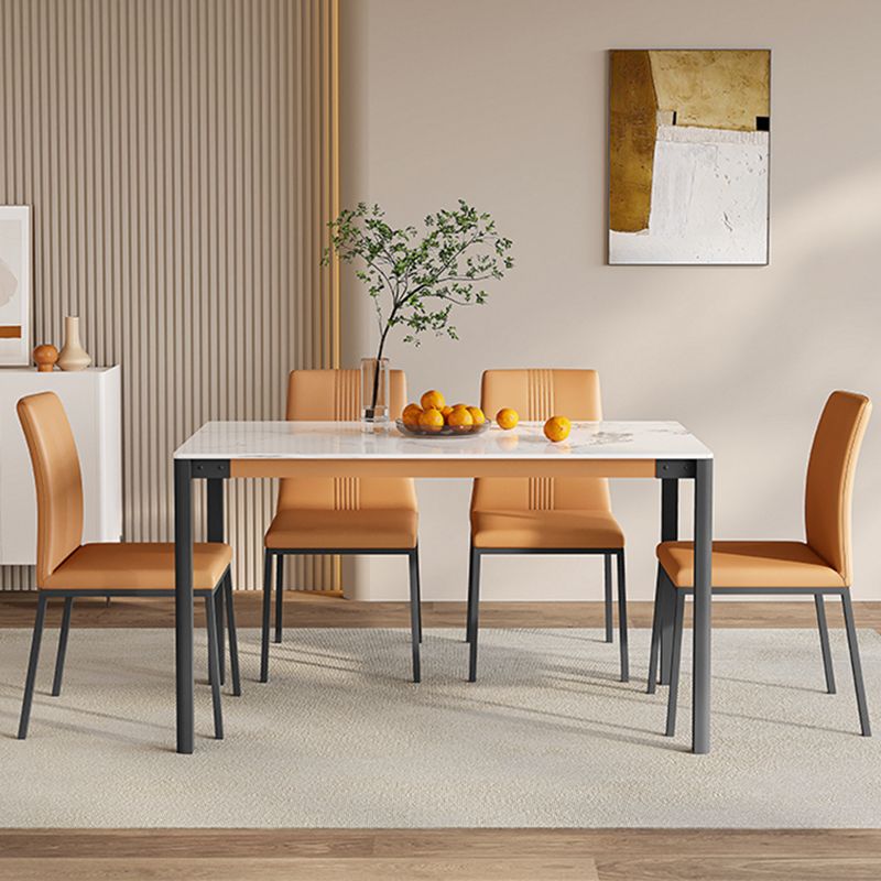 Stile contemporaneo 1/5/7 pezzi Panchina da pranzo in pietra rettangolare set per casa