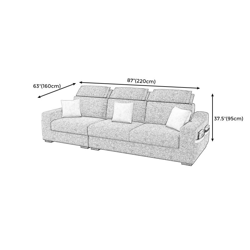 Square Arm Light-grey Cushion Back Modern Living Room Storage Sofa Clearhalo 'furn' 'furn_sectionals' 'Furniture' 'furniture_sectionals' 'kitchen' 'kitchen_sectionals' 'Living Room Furniture' 'Sectionals' 1200x1200_a58a1159-e1c4-4288-8ffa-4b9fd1d1f822