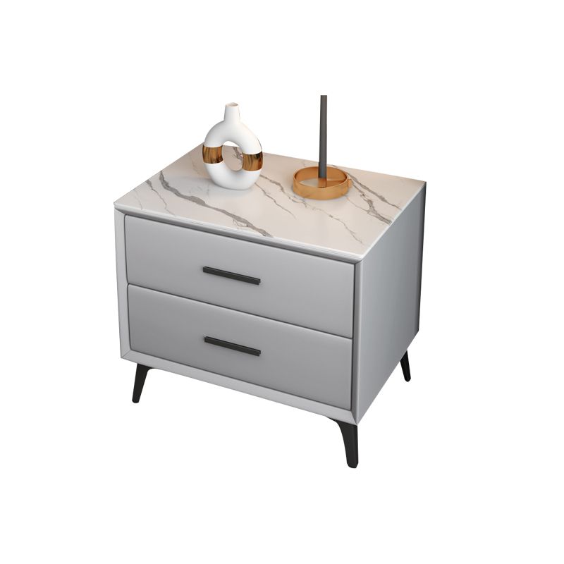 Modern Nightstand Stone Accent Table Nightstand with 2 Drawers Clearhalo 'Bedroom Furniture' 'furn' 'furn_night_stand' 'Furniture' 'night_stand' 'Nightstands' 1200x1200_a58a68ea-d6df-4dec-9a85-5e0bd2040afd