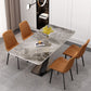 Modern Grey Sintered Stone Table Set of 5/7 with Rectangle Table Dining Set with PU Leather Chairs Clearhalo 'Dining Room Sets' 'Dining Tables & Seating' 'dining_room_set' 'furn' 'furn_dining_room_set' 'Furniture' 'furniture_dining_room_set' 'Kitchen & Dining Furniture' 'kitchen&dining_furn' 'kitchen' 1200x1200_a58ab8c6-6651-4609-9154-73b7ecf12c29