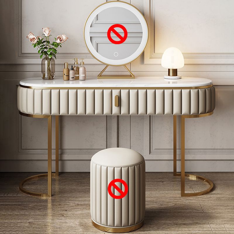 Schlafzimmer Glam Metallic Creme stehende Eitelkeitsveredeltisch Set