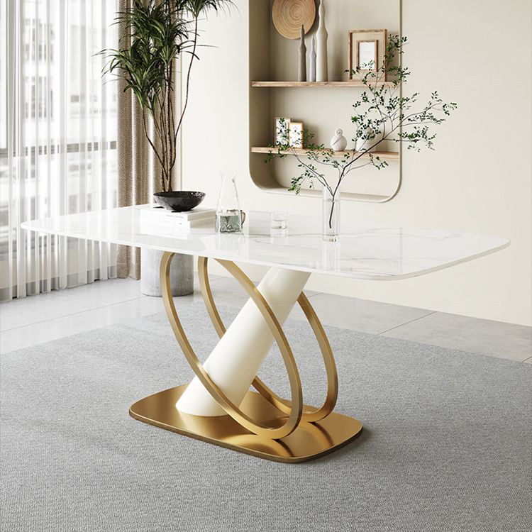 Modern Stone Furniture Set 1/4/5/7 Pcs Standard Height Dining Room Table Set in White Clearhalo 'Dining Room Sets' 'Dining Tables & Seating' 'dining_room_set' 'furn' 'furn_dining_room_set' 'Furniture' 'Kitchen & Dining Furniture' 1200x1200_a58b3375-e025-4efb-8e9f-1aafc73bf979