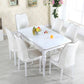 Dining Room Set Contemporary with Tempered Glass Dining Table and Cushion Chairs Clearhalo 'Dining Room Sets' 'Dining Tables & Seating' 'dining_room_set' 'furn' 'furn_dining_room_set' 'Furniture' 'furniture_dining_room_set' 'Kitchen & Dining Furniture' 'kitchen&dining_furn' 'kitchen' 1200x1200_a58b7111-042e-42c7-9efa-1cf0b27710bd