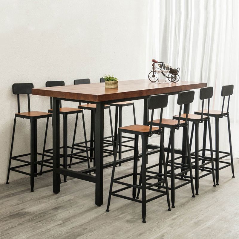 Solid Wood Bar Pub Table Set Industrial 1/9 Pieces Table and Stool Set Clearhalo 'Bar Furniture' 'furn' 'furn_home_bar_bar_sets' 'Furniture' 'Home Bars & Bar Sets' 'home_bar_bar_sets' 'Kitchen & Dining Furniture' 1200x1200_a58bac51-3fad-4488-a86c-84ec30bd1e85