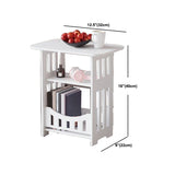 Comodino moderno imitazione in legno maglia aperta scaffale bianco incluso tavolo da notte