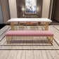 Modern Cotton Foam Bench Pink Cushioned Bench with Legs for Kitchen Clearhalo 'Benches' 'Chairs & Seating' 'furn' 'furn_benches' 'Furniture' 'Living Room Furniture' 1200x1200_a58c7e53-7940-41f4-ae90-41465c3af617