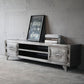 Meuble TV 17,72"H, console TV grise de style industriel avec 2 portes pour salon