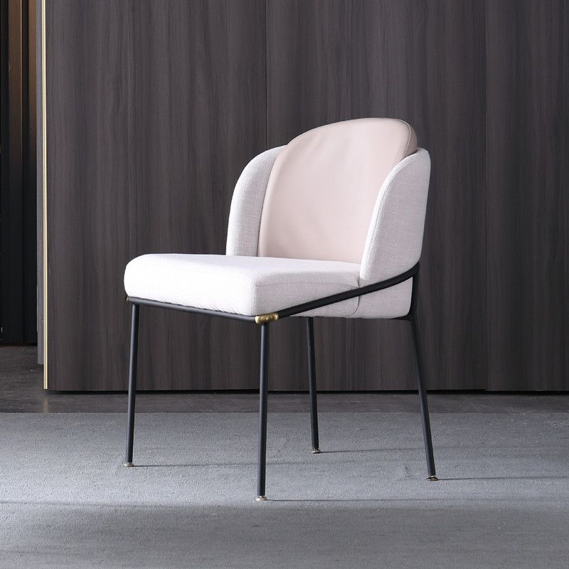 Contemporary Metal Dining Room Chairs Armless Upholstered Side Chairs for Home Use Clearhalo ' kitchen&dining_furn' 'Dining Chairs' 'Dining Tables & Seating' 'dining_chair' 'furn' 'furn_dining_chair' 'Furniture' 'furniture_dining_chair' 'Kitchen & Dining Furniture' 'kitchen' 1200x1200_a58ceee4-0eca-4166-91db-7db592f295e5