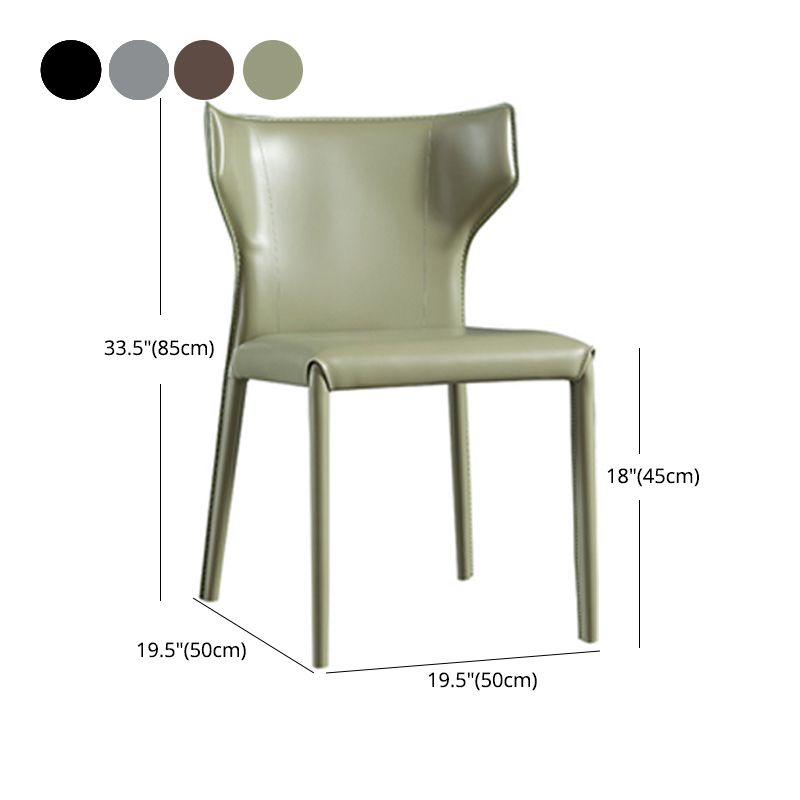 Modern Chair Dining Armless Wingback Chair for Kitchen with Metal Legs Clearhalo 'Dining Chairs' 'Dining Tables & Seating' 'dining_chair' 'furn' 'furn_dining_chair' 'Furniture' 'furniture_dining_chair' 'Kitchen & Dining Furniture' 1200x1200_a58dd2ad-8282-46f1-9259-dc3777c60f24