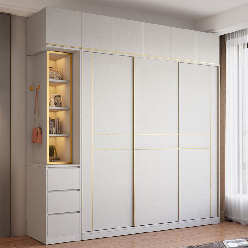 Armario de madera de estilo moderno Color blanco de madera suave armario de cajón cerrado