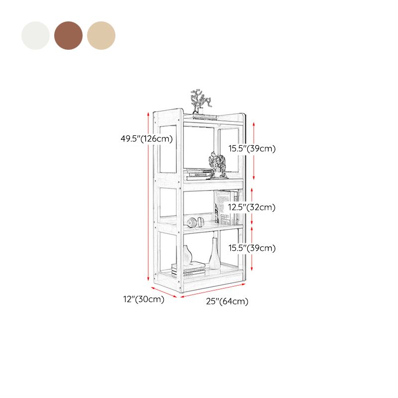 Etagere Contemporary Bookcase Wooden Bookshelf with Rectangular Shelves