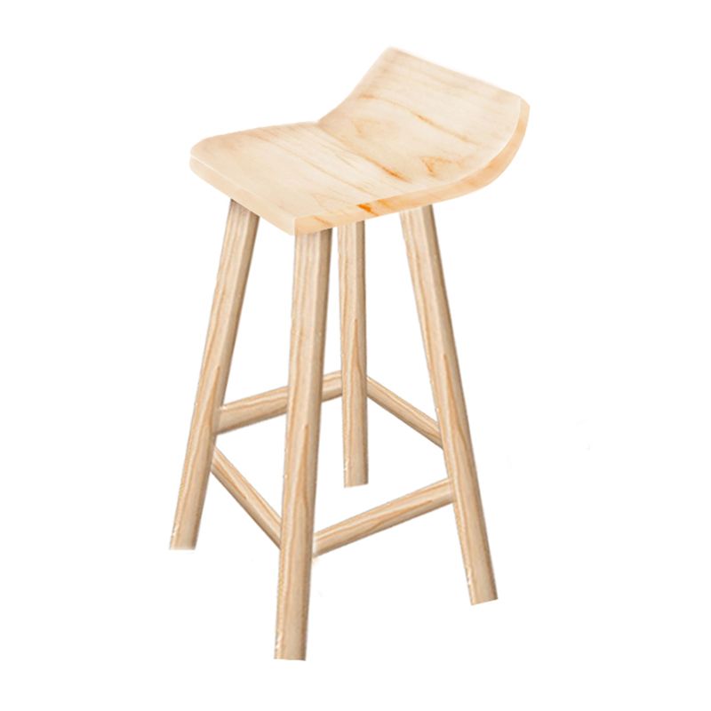 Modern Solid Wood Bar Chair Armless Bar Stool with Wooden Footrest Clearhalo 'Bar Furniture' 'Bar Stools' 'bar_stools' 'furn' 'furn_bar_stools' 'Furniture' 'Kitchen & Dining Furniture' 1200x1200_a58f7fb7-1b7e-4a35-be64-8d02fd2e48da