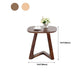 19.69" Tall Scandinavian Style Coffee Cocktail Table Wooden Round Coffee Table