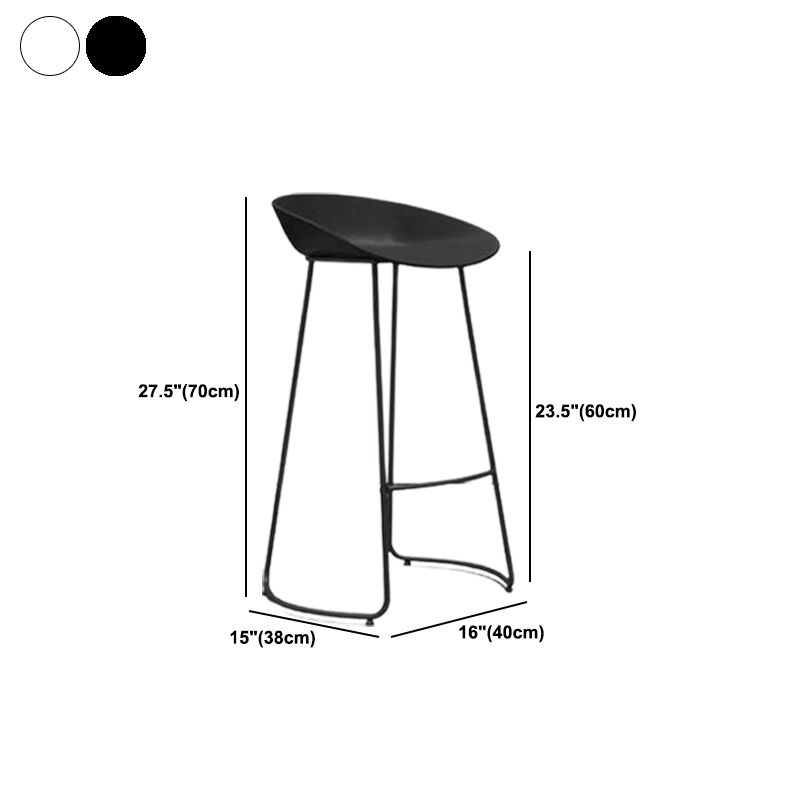 Modern Armless Backrest Counter Stool Iron Bar Stool with Acrylic Seat and Pedal for Cafe Clearhalo 'Bar Furniture' 'Bar Stools' 'bar_stools' 'furn' 'furn_bar_stools' 'Furniture' 'Kitchen & Dining Furniture' 1200x1200_a5900a69-79d4-40e3-9723-05f7ad7c8f1e