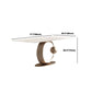 Juego de comedor Glam de piedra sinterizada, rectangular, 1/3/4/6/7 piezas, con base de pedestal