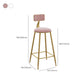 Glam Style Counter Stool Upholstered Low Back Bar Stool with Gold Frame Clearhalo 'Bar Furniture' 'Bar Stools' 'bar_stools' 'furn' 'furn_bar_stools' 'Furniture' 'Kitchen & Dining Furniture' 1200x1200_a5937892-6783-47f9-8d9a-97471e97b25f