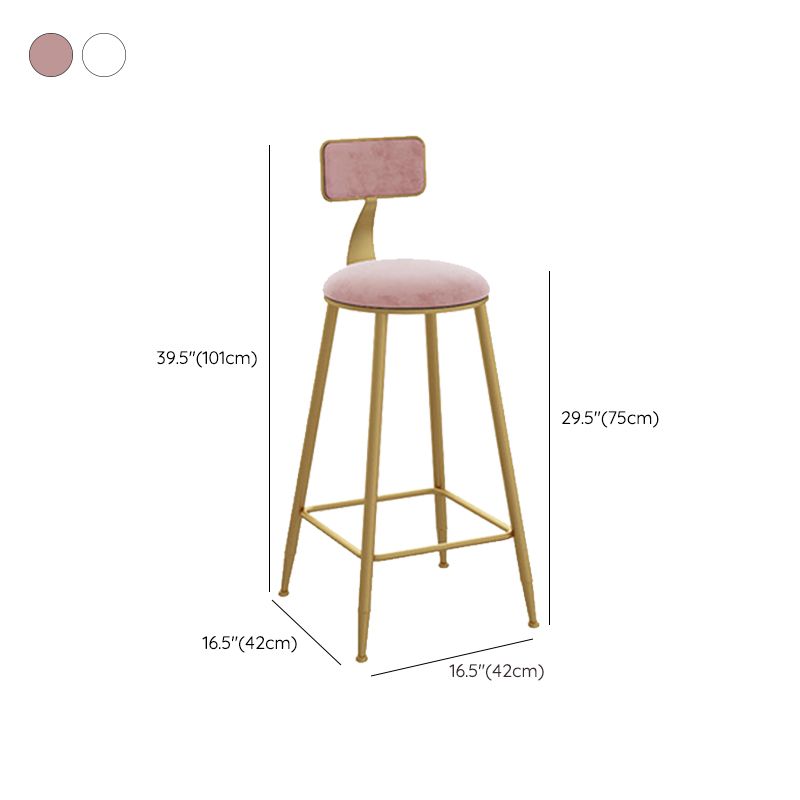 Glam Style Counter Stool Upholstered Low Back Bar Stool with Gold Frame Clearhalo 'Bar Furniture' 'Bar Stools' 'bar_stools' 'furn' 'furn_bar_stools' 'Furniture' 'Kitchen & Dining Furniture' 1200x1200_a5937892-6783-47f9-8d9a-97471e97b25f