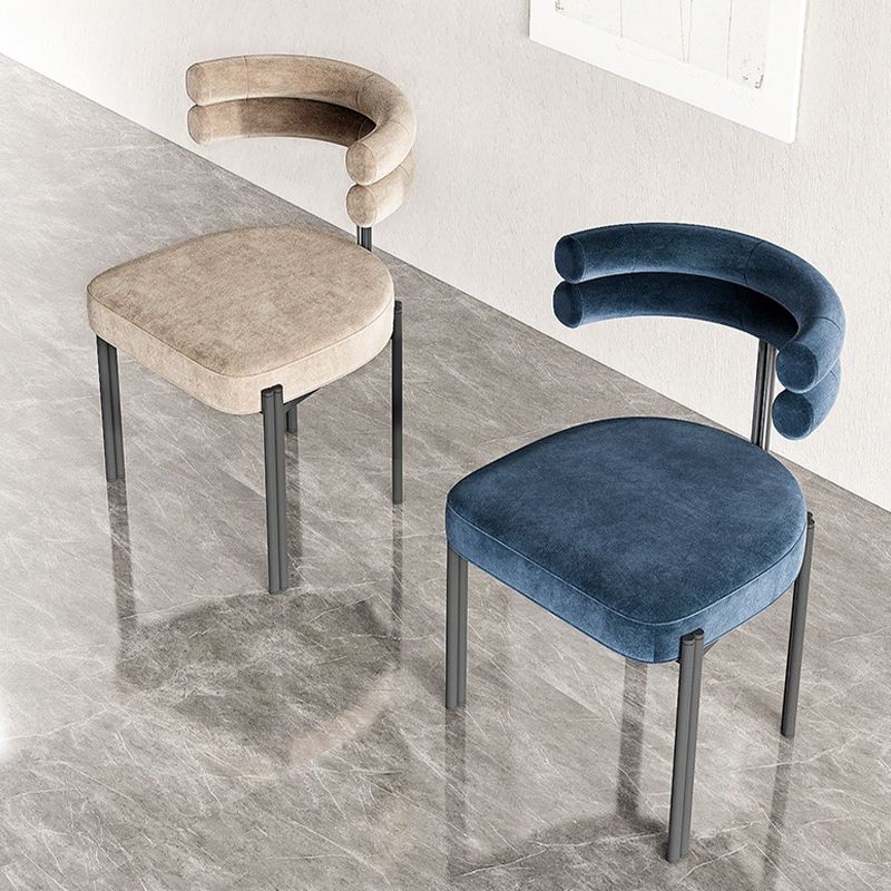 Sedie da pranzo in cucina contemporanea sedie da laterale imbottite con gambe nere