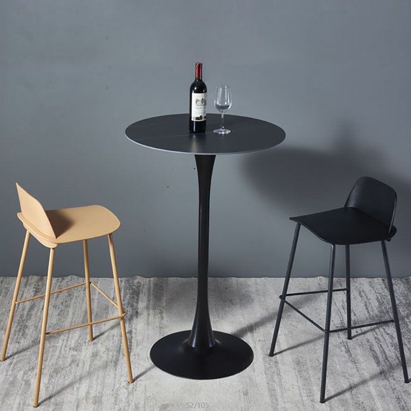 Industrial Iron Bar Table Round Top Indoor 41.3"H Bistro Table with Pedestal Clearhalo 'Bar Furniture' 'Bar Tables' 'bar_tables' 'furn' 'furn_bar_tables' 'Furniture' 'furniture_bar_tables' 'Kitchen & Dining Furniture' 'kitchen&dining_furn' 'kitchen' 1200x1200_a5978b7c-db10-483a-a29f-bfe96eb4656b
