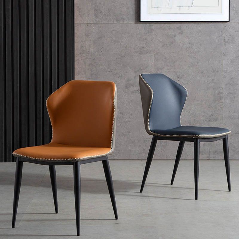 Leather Contemporary Style Dining Chair Matte Finish Wingback Side Chair Clearhalo 'Dining Chairs' 'Dining Tables & Seating' 'dining_chair' 'furn' 'furn_dining_chair' 'Furniture' 'furniture_dining_chair' 'Kitchen & Dining Furniture' 1200x1200_a598f31e-9ad8-4465-8d98-cec604da9c02