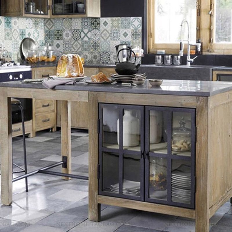 Modern Kitchen Island Table with Storage Cabinet Pine Wood Prep Table Clearhalo 'furn' 'furn_kitchen_islands_carts' 'Furniture' 'Kitchen & Dining Furniture' 'Kitchen Islands & Carts' 'kitchen_islands_carts' 1200x1200_a5995359-f62e-492a-860e-2d2d0eb875ee