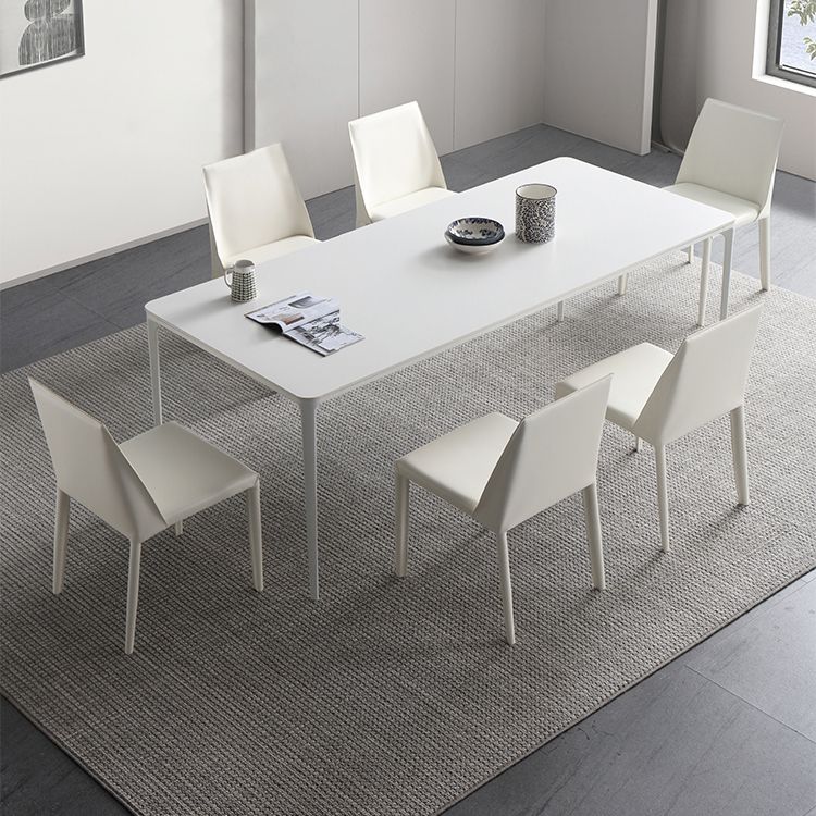 Modern White Dining Table Set 1/2/5/6/7 Pieces Rectangle Dinette Set with Sintered Stone Clearhalo 'Dining Room Sets' 'Dining Tables & Seating' 'dining_room_set' 'furn' 'furn_dining_room_set' 'Furniture' 'Kitchen & Dining Furniture' 1200x1200_a5998e08-f0c3-4418-8d06-fd21aa94f55c