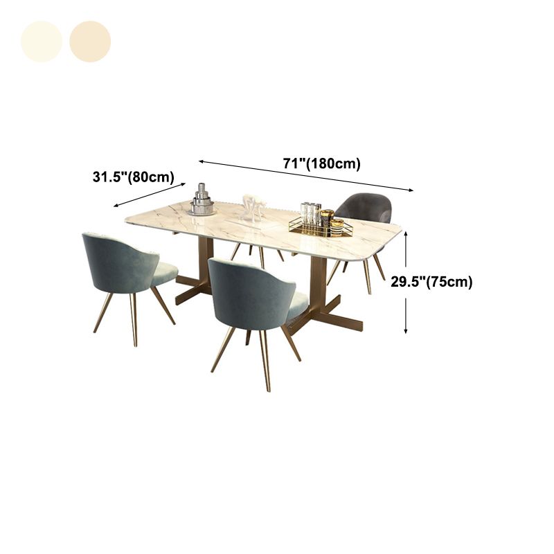 Mesa de comedor de lujo tradicional mesa de comedor rectangular de mármol blanco para casa