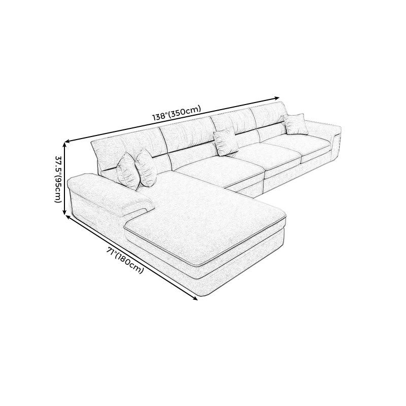 High Back Pillow Top Arm Sectional Left Hand Facing Sofa and Chaise with Slipcover Clearhalo 'furn' 'furn_sectionals' 'Furniture' 'furniture_sectionals' 'kitchen' 'kitchen_sectionals' 'Living Room Furniture' 'Sectionals' 1200x1200_a59a9c09-4908-4b6e-8a78-415fd0fda14a