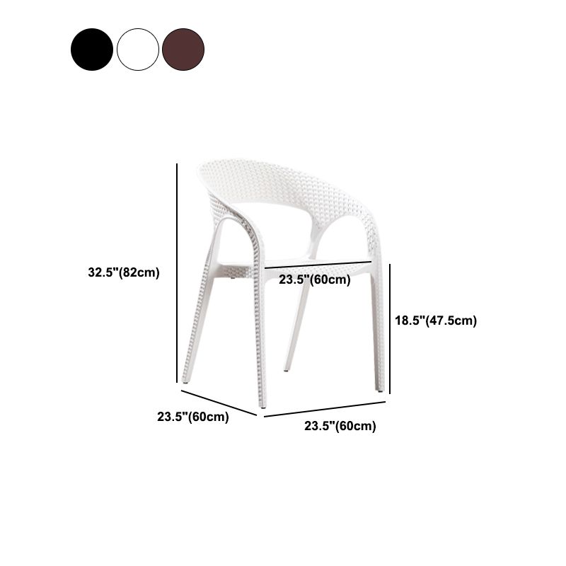 Modern Style Dining Chair Plastic Arm Chair with Plastic Legs for Kitchen
