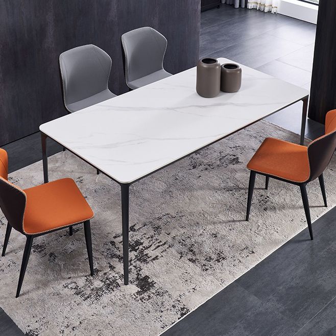 Contemporary Rectangle Dining Table Sintered Stone Dining Table with 4 Grey Legs Clearhalo ' dining_table' 'Dining Tables & Seating' 'Dining Tables' 'furn' 'furn_dining_table' 'Furniture' 'furniture_dining_table' 'Kitchen & Dining Furniture' 'kitchen&dining_furn' 'kitchen' 'kitchen_dining_table' 1200x1200_a59ed46a-b6f5-447a-a74b-7919705cfa63