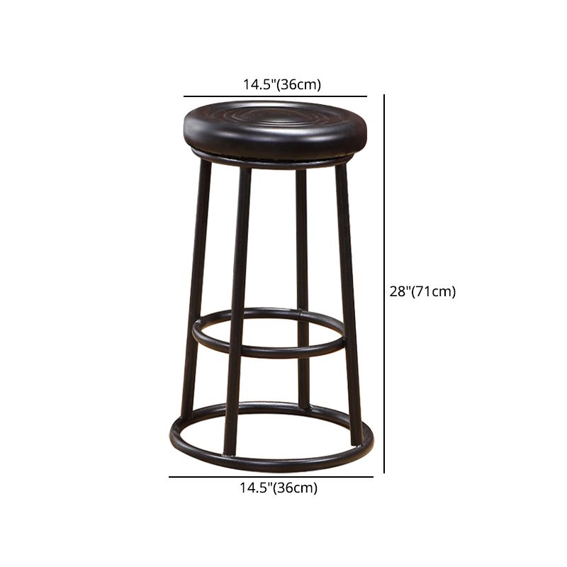 Modern Armless Counter Stool Steel Milk Tea Shop Bar Stool with Leather Cushion and Pedal Clearhalo 'Bar Furniture' 'Bar Stools' 'bar_stools' 'furn' 'furn_bar_stools' 'furniture_bar_stools' 'Kitchen & Dining Furniture' 'kitchen&dining_furn' 'kitchen' 'kitchen_furn' Furniture' 1200x1200_a59ee9c7-184c-4be3-b827-d47ad0798c0a