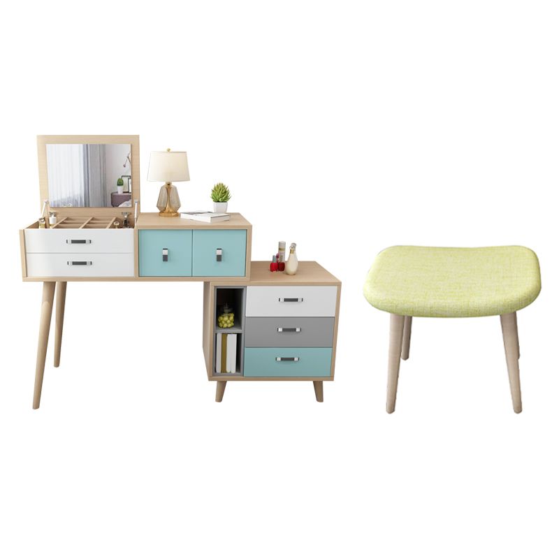 Holzflip-Top-Waschtisch-Set moderner natürlicher Waschtisch mit Schubladen